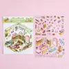 Cena em miniatura três camadas tridimensional animal de estimação visual em miniatura cabine tridimensional adesivos de paisagismo 3D quebra-cabeça infantil adesivos para diário