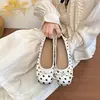 Zapatos planos, bajos, de suela blanda, versátiles para mujer tipo Mary Jane, nuevo estilo primavera 2026, zapatos de vestir sencillos para mujer con lazo de lunares, estilo femenino