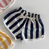 Shorts Listrados Coloridos Estilo Ins Coreano para Meninos e Meninas Bebê Praia Férias Uso Diário Versátil Moda Refrescante Algodão