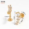 Aretes de Joyería Zeming Acero Inoxidable Chapado en Oro de 18K Circonita Clavos para Oreja Clavos para Cartílago del Oído Diseño de Nicho Clavos para Labio Joyería para Piercings