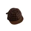Gorro de Bebé Qiunan Otoño e Invierno Nuevo Gorra Vintage a Cuadros con Pico para Niños y Niñas, Gorra de Béisbol Cálida para Niños