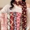 Bufanda Larga de Seda Rosa Floral Fresca y Bonita para Mujer, Muy Atractiva, Bufanda para el Cuello de Temporada de Primavera, Accesorio de Bufanda Larga tipo Cinta