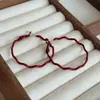 Estilo Caliente 2025 Pendientes de Aro Rojos Ondulados Ankara Retro, Pendientes Elegantes, de Alta Gama y Versátiles, Pendientes de Botón