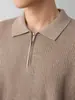 Ropa para Hombre Mo Mai Ke Suéter de Medio Cierre de Alta Inteligencia para Viajes al Trabajo Estilo Otoño 2026 Tejido de Punto de Canalé Vertical para Hombre 22331.