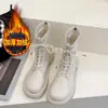 Botas Martin para Mujer 2026 Primavera y Otoño Nuevas Botas Individuales Populares Estilo Británico Botas Cortas de Suela Gruesa con Forro de Lana Botas para Motociclista