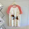 Camisón Largo Fino de Verano para Niños Camisón Casual de Encaje de Seda Helada de Manga Corta Pijama de Dibujos Animados para Bebé Ropa para Aire Acondicionado