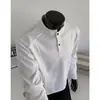 Camiseta Retro Americana 2026 com Gola Henry para Homens, Manga Longa Outono e Inverno, Slim Fit, Top Estiloso e Bonito, Camisa Polo