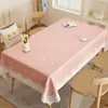 Mantel estilo crema, a prueba de aceite, impermeable, no necesita lavado, resistente al calor, cubierta de mesa de comedor de alta gama, nuevo modelo 2026, cubierta para mesa de café rosa
