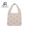 Bolso Tote de Lazo Tejido Mori de Alta Calidad Exquisito Lana Fresco Simple Moda Hombro Mujer Bolsa de Compras