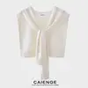 Hilo de alma hilo de punto chal mini hombros descubiertos prenda exterior celebridad de internet cuello falso primavera verano otoño invierno cuatro estaciones suéter de punto bufanda mujer negro