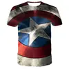 Camiseta Estampada Nova do Homem-Aranha da Marvel Transfronteiriça Masculina Casual Manga Curta Esportiva Camisa 3D Menino Legal Roupa de Rua