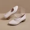 Zapatos de Trabajo de Piel Suave 2025 Otoño Nuevos Zapatos de Suela Suave Zapatos de Piel Negra Cómodos Profesionales Zapatos para Mujer Tacones Altos