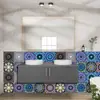 Adesivos de Azulejo com Padrão Mandala Clássico Europeu PVC Impermeável Estilo Étnico Retrô Adesivos Decorativos Autoadesivos para Parede de Casa
