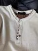 Estilo Old Money, suéter de malha com gola Henley costurada à mão e mangas compridas, nova coleção primavera/outono, tricô americano retrô soltinho, relaxado e estiloso