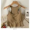Europeu e americano nicho sling peito almofada uma peça quente menina colete design chique dopamina sexy beleza volta curto topo