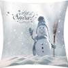 Capas de Almofada Impressas de Natal Transfronteiriças, Capas de Almofada de Boneco de Neve e Papai Noel, Almofadas para Sofá de Carro, Personalização Suportada