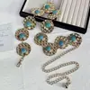 Cadena de Cintura Turquesa de Venta Caliente Europea y Americana, Cinturón de Cintura de Metal Estilo Occidental, Cadena de Cintura para Vestido, Cadena Corporal de Moda