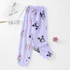 Pantalones de Pijama para Niños Coral Fleece con Forro Polar Otoño e Invierno Pantalones de Pijama para Casa Niñas Pantalones de Casa de Franela para Niños Grandes