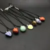 Colgante de piedra amorfa amatista en polvo natural no en las reglas Joyería de collar con cordón de cuero DIY de cristal