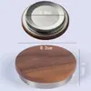 Tapa Antiderrames para Taza de Nogal Negro Norteamericano Borde de Acero Inoxidable 304 Adecuada para Taza de Café Taza de Té de 85 mm de Diámetro