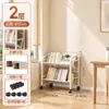 Estantería de almacenamiento para libros de pie, móvil con ruedas, multicapa, para el hogar, almacenamiento de snacks para niños, carrito pequeño, librero simple