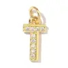 Colgante de letra 26 con diamantes de estilo europeo y americano, para hacer tú mismo, de cobre y circonita para mujer, chapado en oro real de 18k, collar, pendientes y accesorios de la A a la Z