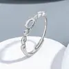 Prata de lei maciça S925 cravação vazia 4x6/5x7mm para strass de fundo pontudo DIY, popular no TikTok para anéis empilháveis, anel de espiga de trigo e luz estelar estilo ins
