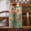 Lata de Té de Flores Estilo Chino Té Negro Té Verde Té Blanco Rojo Tinta Rosa Lata de Hojalata Lata de Papel Lata de Empaque de Té Pu'Er Chino