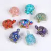 Cascalho de Cristal Natural Gotas de Cola Pequenas Tartarugas Ornamentos Pedra Bruta de Cristal Resina Carro Decoração de Casa Artesanato