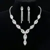 Colar de borla de olho de cavalo europeu e americano transfronteiriço requintado acrílico diamante brincos terno alto casamento noiva acessórios de roupas