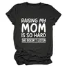 Criando a mi Mamá Amazon Ebay Sitio Independiente Comercio Exterior Transfronterizo Cómoda Sencilla Camiseta de Mujer de Cuello Redondo Manga Corta