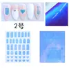 Adesivos de Unha para Manicure Aurora Cubo de Gelo Adesivos de Vidro Coração Colorido Borboleta Decoração de Unha Laser Colorido com Suporte Adesivo