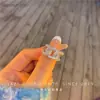Anillo Retro Cepillado de Zirconia Estilo Mismo de Xiaohongshu Venta al por Mayor Anillo de Mariposa y Flor de Lujo Ligero de Gama Alta con Diamantes Completos Brillantes para Mujer