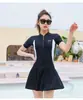 Novo Popular Traje de Banho Esportivo Conservador Peça Única de Perna Quadrada para Piscinas, Roupa de Banho para Fontes Termais que Esconde a Barriga e Emagrece para Mulheres