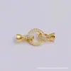 Collar de Perlas de Cobre Chapado en Oro de 18K con Conector de Broche de Figura de Ocho, Broche Universal, Accesorios para Joyería DIY