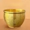 Pote "Cem Bênçãos" de latão puro, pote de arroz da sorte, ornamento atrai-riqueza, tigela tesouro para geladeira, decoração de mesa para sala de estar e escritório