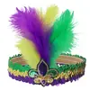 Accesorios de Carnaval Mardi Gras Brasileño Artículos Pequeños Diadema de Plumas y Lentejuelas Tocado Aro para la Cabeza Amazon Transfronterizo