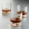 Venta al por mayor Creativo Martillo Texturizado Vaso de Whisky Bar Pirámide Vaso para Licores Restaurante Estilo Desierto Vaso de Cerveza Lata Añadir LO