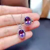 Amazon Comércio Exterior Azul Vermelho Amarelo Verde Roxo Branco Pedra Preciosa Zircônia Conjunto Colar Anel Brincos Pingente Feminino Luxo Leve Alto Padrão