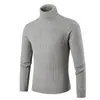 Suéter de cuello alto para hombre de comercio exterior de Amazon Otoño e Invierno Suéter de cuello alto moderno Suéter simple de trenzado Suéter de talla grande