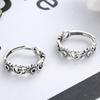 Anillo de Plata de Ley 925 Tailandesa de Doble Letra Tendencia Retro Marca Moderna Anillo de Pétalo para Dama Zirconia Moderna Hip-Hop Punk