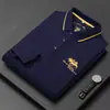Nuevas Camisas Polo de Manga Larga Casual de Negocios de Alta Calidad para Otoño e Invierno, Populares para Hombre, Bordadas, Sin Planchar
