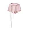 Design Sense Nicho Sexy Cintura Enfaixada Cordão Cobre Quadril Shorts Slim para Mulheres 2024 Inverno Calças Versáteis Esportivas Casuais