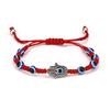 Venda Quente Transfronteiriça Nova Tartaruga Duas Contas Redondas Olhos Azuis Olhos Malignos Preto Tecido Pulseira Viva Cordão Vermelho da Sorte