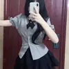 Falda 2025 Petite Estilo Preppy para Mujer Corta Ajustada al Cadera Nueva de Verano Cintura Alta Adelgazante Negro con Cordones