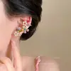 Dopamina Coloridos Completos de Diamante Diseño Floral Versátiles Pendientes Ear Cuff Pendientes Integrados Diseño de Nicho Accesorios para Oreja