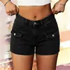 Shorts de Mezclilla Estilo Chica Picante Americana 2026 Nuevos de Cintura Alta Elásticos que Resaltan la Figura Pantalones Cortos Ajustados Lavados Retro Shorts Transfronterizos Ropa para Mujer