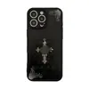 Funda de Cuero Tridimensional para Teléfono para iPhone 18 Pro Max, Adecuada para Apple 17, Marca de Moda Chrome Cross 13, Modelo Transfronterizo