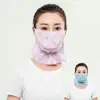 Mascarilla de Seda de Hielo para Mujer, Estilo Ligero de Verano, Protección Solar, Transpirable, Ciclismo al Aire Libre, Parasol, Se Puede Abrir, Lavable