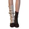 Botas Delgadas de Tacón Grueso Estilo Ballet Suave Estilo Francés con Lazo Cremallera Lateral, Botas Elásticas Versátiles Adelgazantes para Mujer